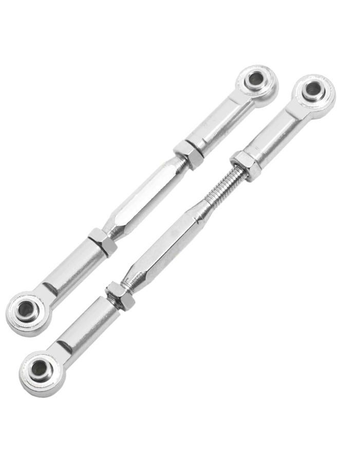 Share Goo ShareGoo 2PCS RC Front Rear Metal Steering Servo Link 80-110mm Adjustable Turnbuckles Camber Linkage Rod Ends for Traxxas Slash 4x4 5807 Stampede HQ727 1/10 RC Car Upgraded Parts,Sliver - Image 1
