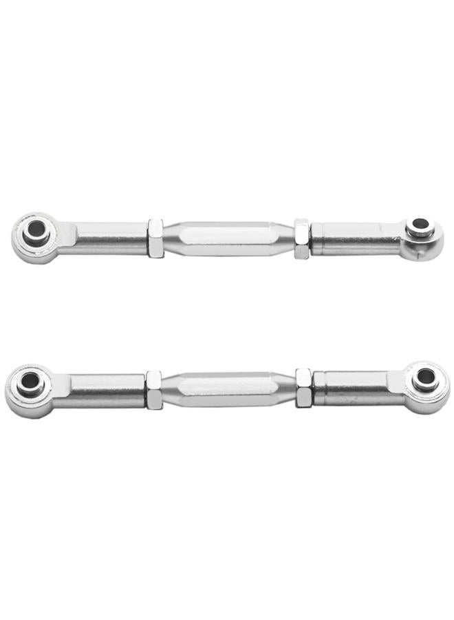 Share Goo ShareGoo 2PCS RC Front Rear Metal Steering Servo Link 80-110mm Adjustable Turnbuckles Camber Linkage Rod Ends for Traxxas Slash 4x4 5807 Stampede HQ727 1/10 RC Car Upgraded Parts,Sliver - Image 4