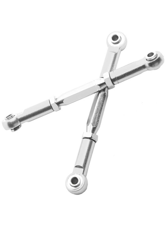 Share Goo ShareGoo 2PCS RC Front Rear Metal Steering Servo Link 80-110mm Adjustable Turnbuckles Camber Linkage Rod Ends for Traxxas Slash 4x4 5807 Stampede HQ727 1/10 RC Car Upgraded Parts,Sliver - Image 3
