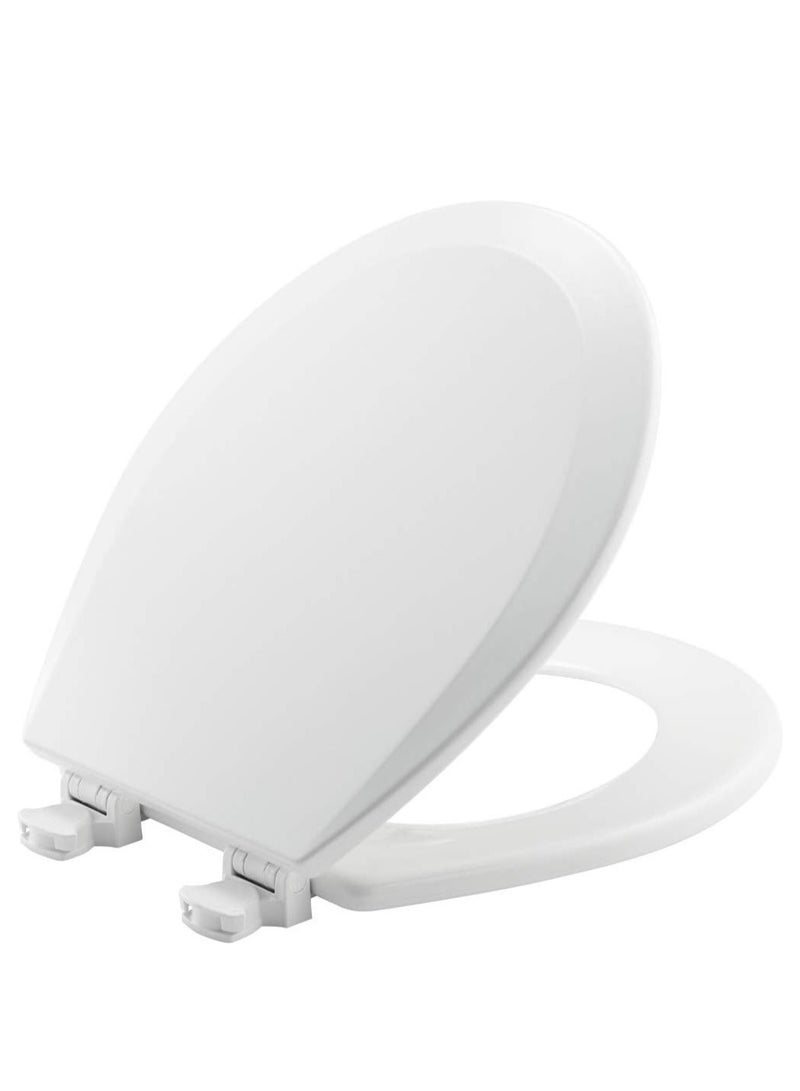 Bemis BEMIS 500EC 390 Toilet Seat with Easy Clean & Change Hinges, 1 Pack Round, Cotton White  - Image 1
