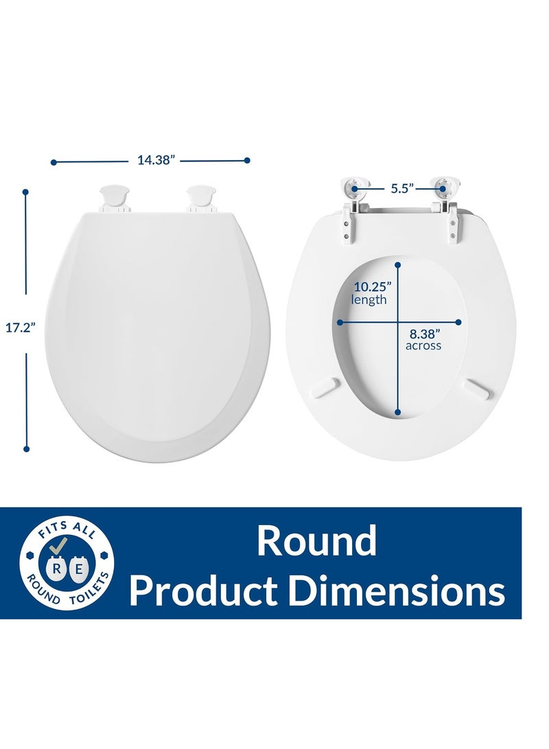 Bemis BEMIS 500EC 390 Toilet Seat with Easy Clean & Change Hinges, 1 Pack Round, Cotton White  - Image 2