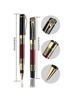 BiuTFon Expert Ballpoint Pen Red Wood Grain with Chrome Trim Luxury, Line 0.5mm Tip Come 2 Pieces Ink Refill, Nice BallPens Classy Gift Box for Student, Executive, Office (Black Ink)  - Image 5