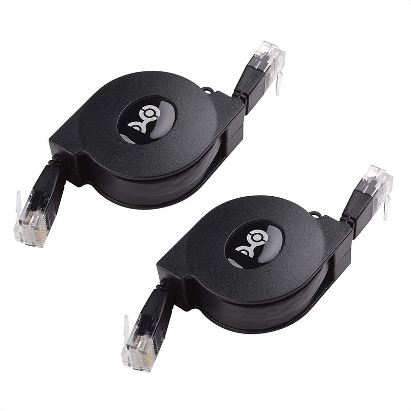 CableMatters 2-Pack Retractable Ethernet Cable 3ft (Retractable Cat 5e Cable, Cat5e Cord) Supporting 10/100/1000 Mbps Gigabit Ethernet - Image 1