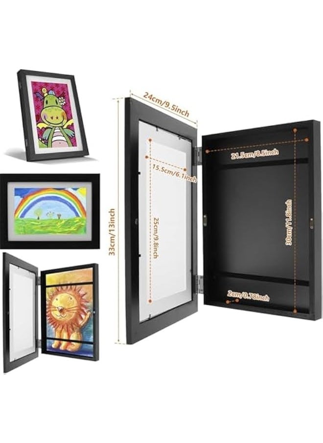 TRASSLE Kids Art Frames, A4 Front Opening Kids Artwork Frames Changeable, Holds 50 Pcs, for Horizontal and Vertical 3D Picture, Crafts, Children Drawing, Hanging Art, Portfolio  - Image 2