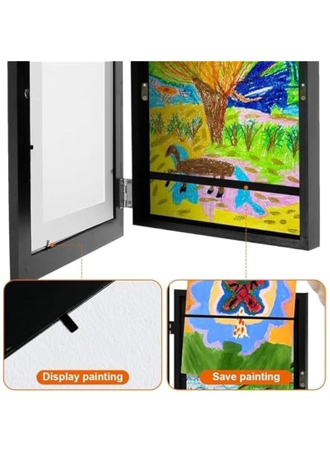 TRASSLE Kids Art Frames, A4 Front Opening Kids Artwork Frames Changeable, Holds 50 Pcs, for Horizontal and Vertical 3D Picture, Crafts, Children Drawing, Hanging Art, Portfolio  - Image 4