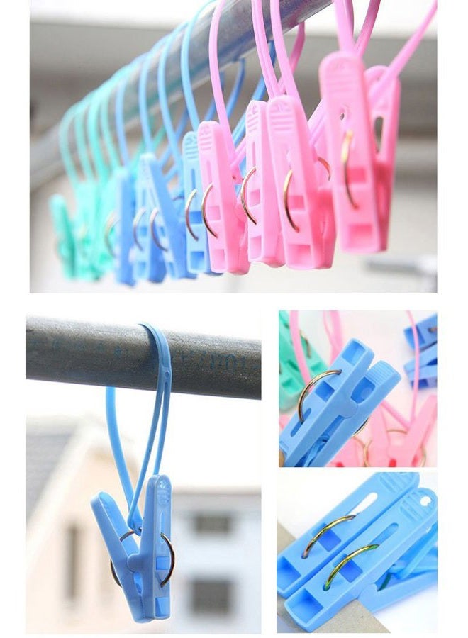 JCBIZ 24Pcs Clothes Peg Clip PinsMulticolor Rope Clip Hanging Clothes line Windproof Hanger Sock Clothes Drying Peg PP Plastic Clips Hooks - Image 3