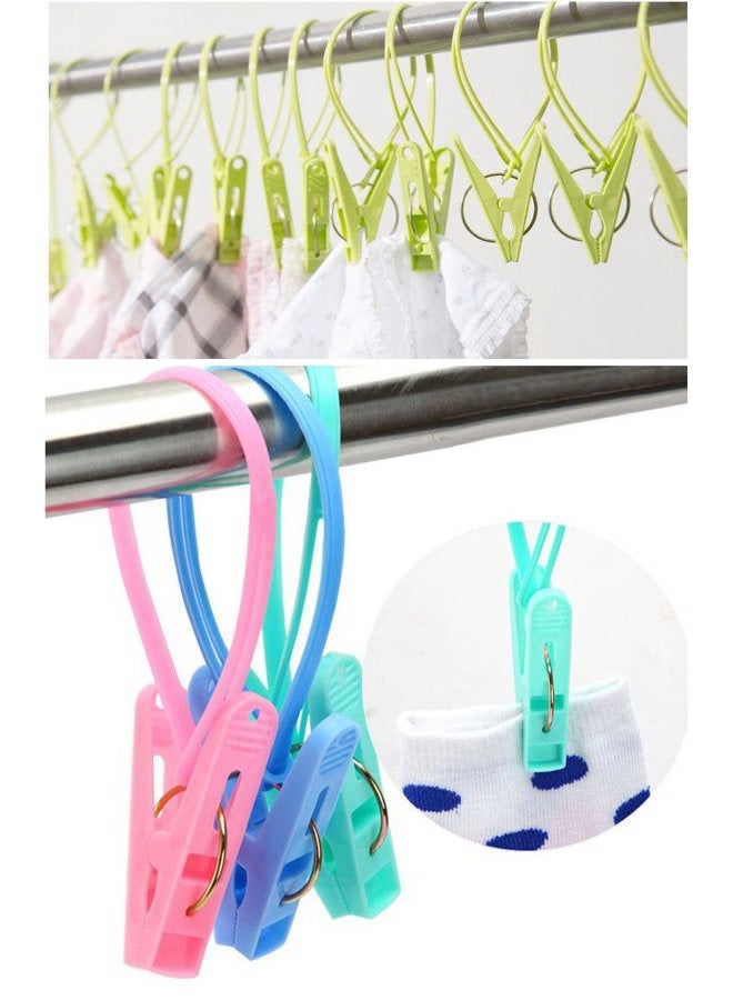 JCBIZ 24Pcs Clothes Peg Clip PinsMulticolor Rope Clip Hanging Clothes line Windproof Hanger Sock Clothes Drying Peg PP Plastic Clips Hooks - Image 2