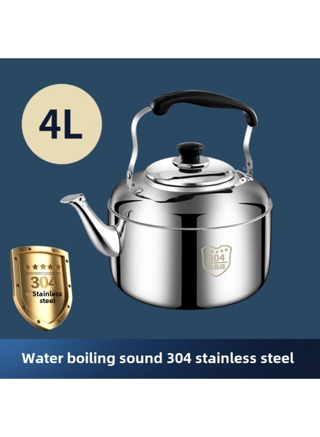 304 Stainless Steel Commercial Large-capacity Water Kettle Gas Household Water Kettle Open Flame Water Kettle Gas Induction Cooker-Color:304 Ten-year Warranty-Capacity:4L HeaLthy Drinking Water, HoLd 3kg Water SmaLLer - Image 1