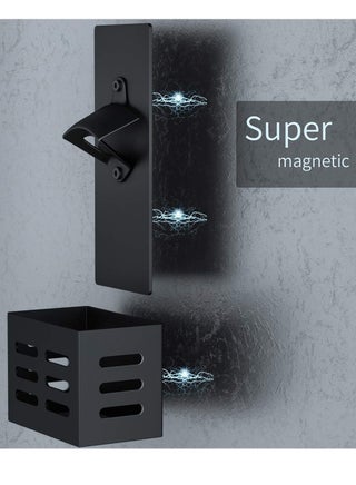 Magnetic Bottle Opener with Cap Catcher - Wall Mounted Beer Bottle Opener Cap Collector for Fridge, Kitchen, Bar, Ideal Gift for Men WomenBlack - pzsku/Z8A745C592B1849D5F7D0Z/45/_/1698927044/b31d00b3-2d18-4c76-8573-61c8d8976496