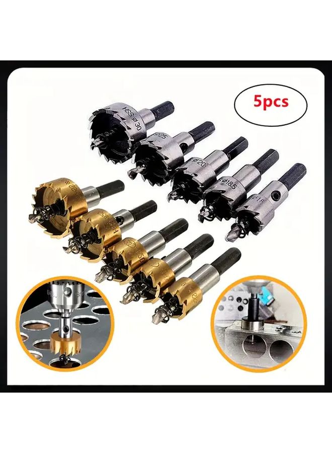 5PCS High Speed Steel Hole Saw Kit For Stainless Steel Metal And Iron Sheet - Image 1
