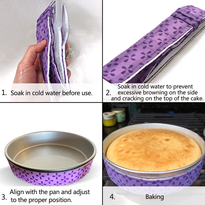 yuntop 2 Piece Bake Even Cake Strips, Cake Pan Dampen Strips, Cake Pan Strips for Evenly Baked Cakes - Image 4