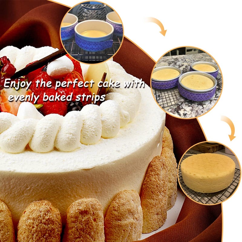 yuntop 2 Piece Bake Even Cake Strips, Cake Pan Dampen Strips, Cake Pan Strips for Evenly Baked Cakes - Image 5