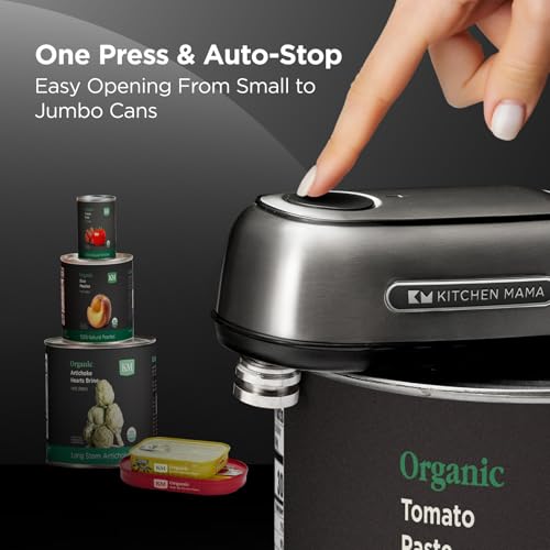 Kitchen Mama Orbit One Stainless Steel Rechargeable Electric Can Opener: Hands-free, USB-C Charging, Automatic Stop, Smooth Edge, Safety, Blade for Large Cans, Heavy Duty, Soda Can and Pop Can - Image 4