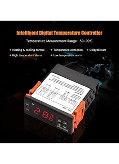 erorex Digital Temperature Controller Stc 1000 Intelligent Temperature Regulator Ac 110~220V Refrigerator Thermostat Support Heating Cooling Temperature Correction Delayed Start High Or Low Temperature Alarm  - Image 5