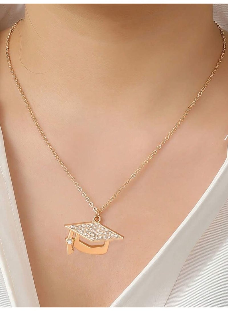 Graduation Accessory Necklace with Elegant Chain and Crystal Graduation Cap Pendant – Keepsake Gift for Graduates - Image 3