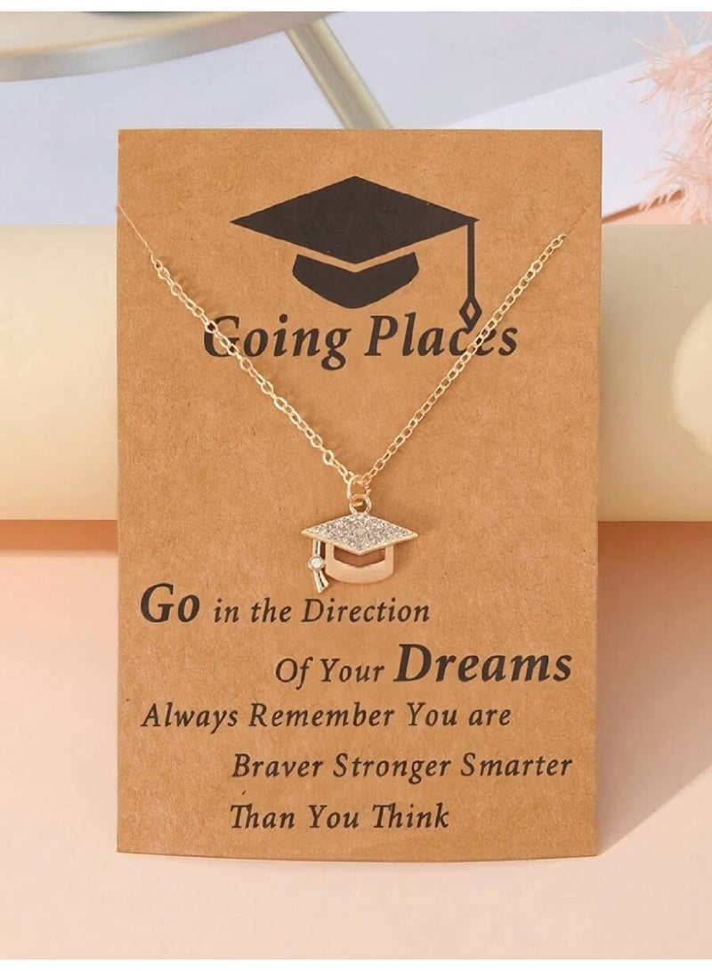 Graduation Accessory Necklace with Elegant Chain and Crystal Graduation Cap Pendant – Keepsake Gift for Graduates - Image 4