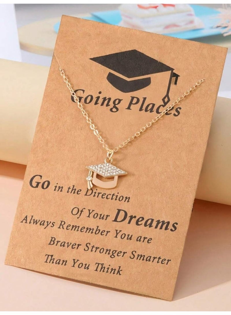 Graduation Accessory Necklace with Elegant Chain and Crystal Graduation Cap Pendant – Keepsake Gift for Graduates - Image 2