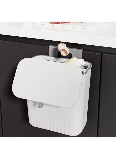 BHRAKUTI BHRAKUTI 24 Gallon Kitchen Compost Bin for Counter Top or Under Sink Hanging Small Trash Can with Lid for CupboardBathroomBedroomOfficeCamping Mountable Indoor Compost Bucket  - Image 5