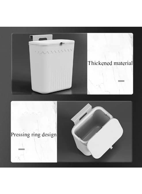 BHRAKUTI BHRAKUTI 24 Gallon Kitchen Compost Bin for Counter Top or Under Sink Hanging Small Trash Can with Lid for CupboardBathroomBedroomOfficeCamping Mountable Indoor Compost Bucket  - Image 3