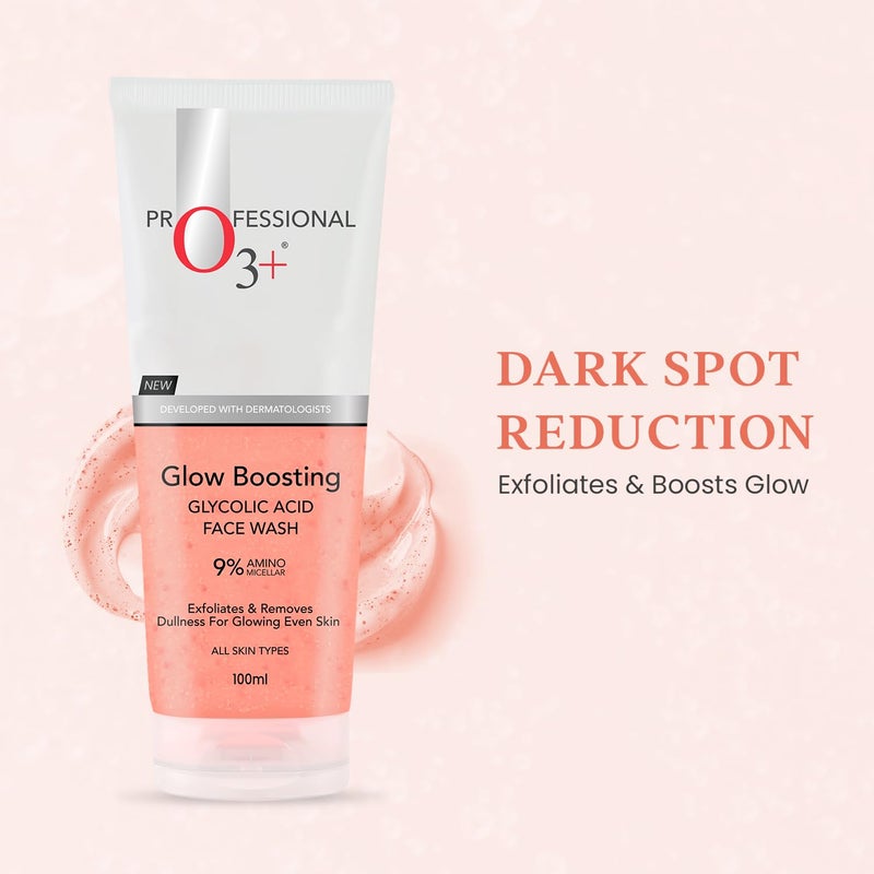 O3 Glow Boosting Glycolic Acid Brightening Face Wash 100ml - Image 3