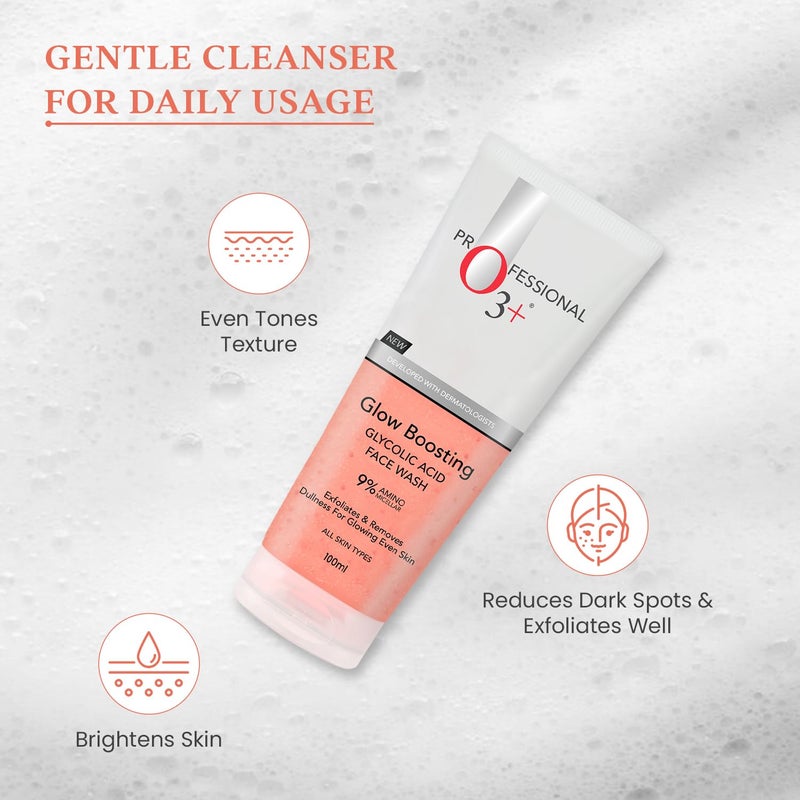 O3 Glow Boosting Glycolic Acid Brightening Face Wash 100ml - Image 5