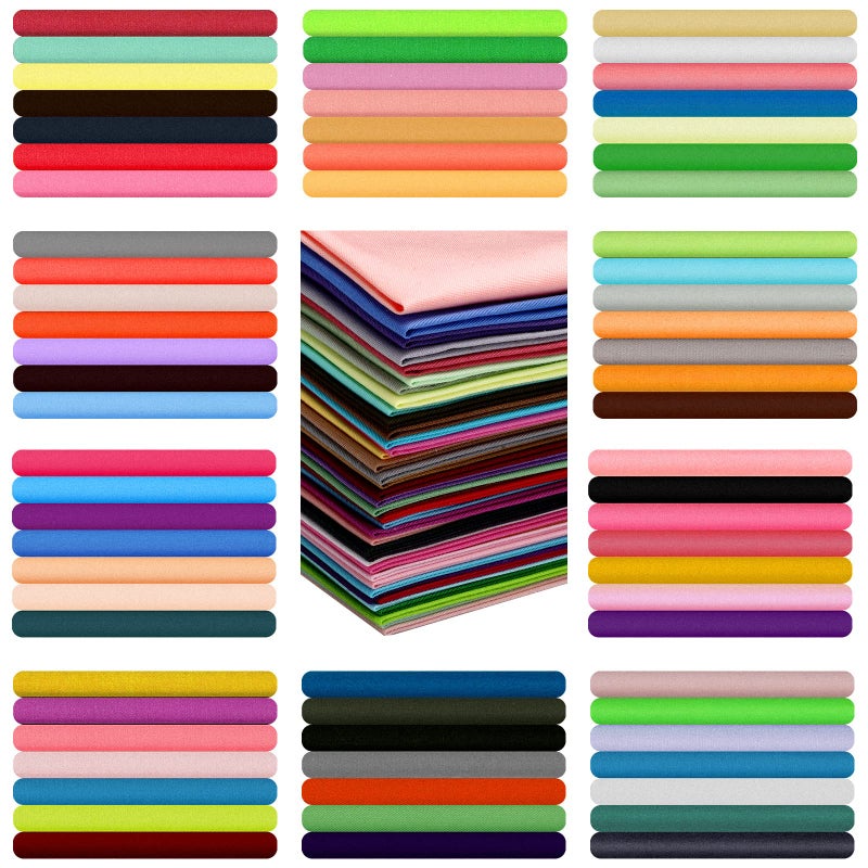 Tudomro 120 Pcs 10 x 10 Inch Solid Multicolor Cotton Fabric Bundles Squares Fat Quarters Precut Quilting Fabric Sewing Material Color Analysis Draping Kit for Beginner DIY Sewing Patchwork Craft - Image 1