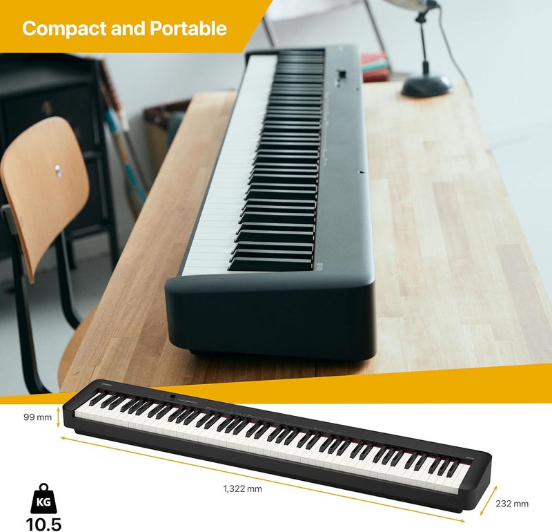 CASIO CDP-S110BKC5 Digital Piano - 88 Keys, Scaled Hammer Action Keyboard, 10 Tones, 2 Demo Songs, Black - Image 3