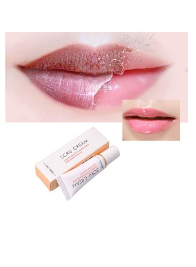 Mixiu scru cream - Lip Magic Lighten Scrub Cream, Dark Black Lip Removal Exfoliation Pigmentation, Fade Dull Pink Lip Balm Brighten, Anti-Crack Moisturizing, Smooth Lips, Gentle Exfoliator For Chapped And Dry Lips  - Image 2