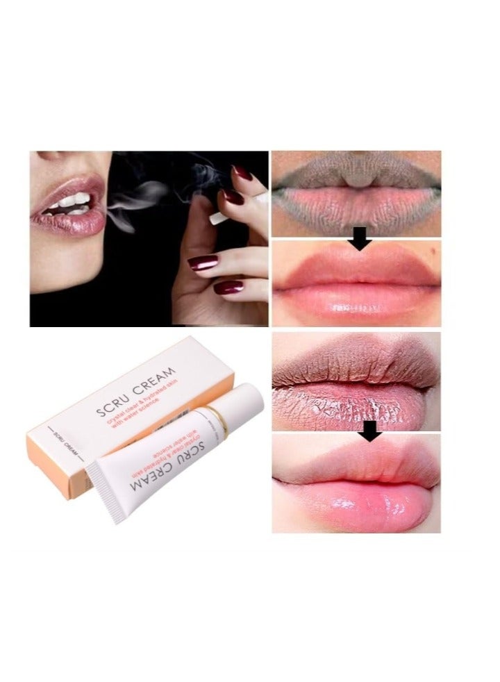 Mixiu scru cream - Lip Magic Lighten Scrub Cream, Dark Black Lip Removal Exfoliation Pigmentation, Fade Dull Pink Lip Balm Brighten, Anti-Crack Moisturizing, Smooth Lips, Gentle Exfoliator For Chapped And Dry Lips  - Image 3
