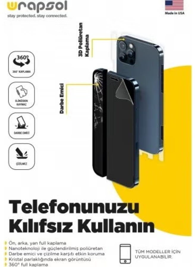 Wrapsol Xiaomi Redmi Note 11S 5g Full Body Screen Protector Front Back Side Impact Absorbing Polyurethane Film - Image 2