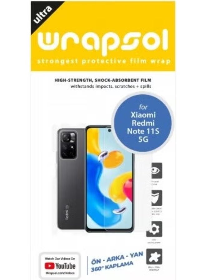 Wrapsol Xiaomi Redmi Note 11S 5g Full Body Screen Protector Front Back Side Impact Absorbing Polyurethane Film - Image 3