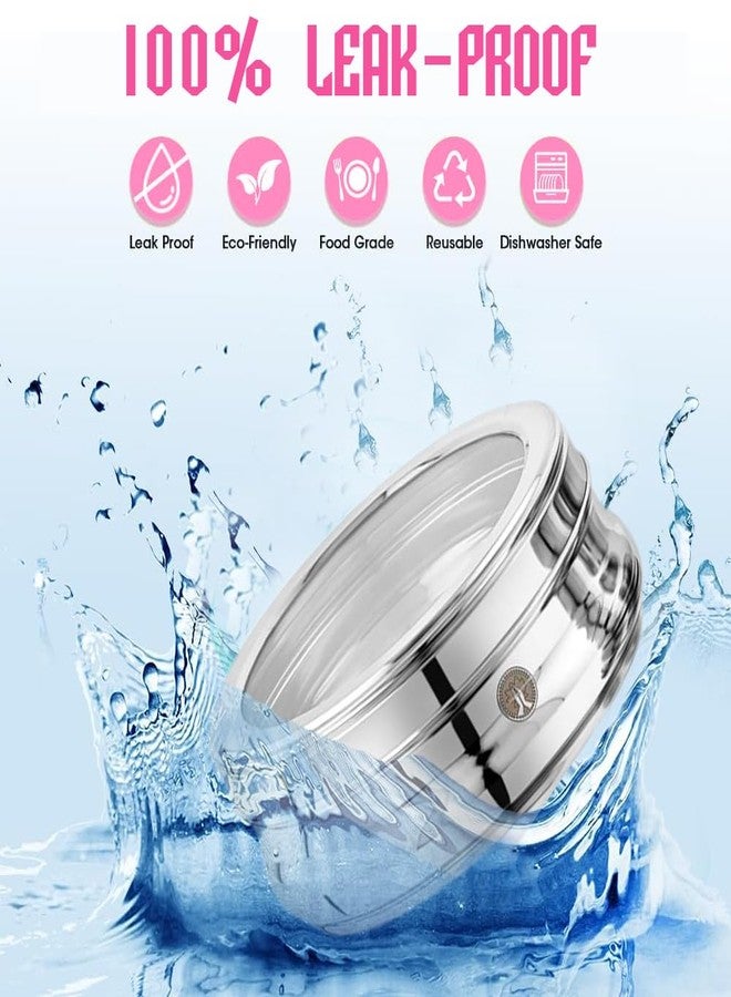 Ammantran Stainless Steel Food Grade Container, See Thru Jenny Puri Dabba, Ideal for Storing Snacks, Chocolates, Dry Fruits and Carrying for Travel, Picnic, School, Office [250ml, 6pcs] - Image 4