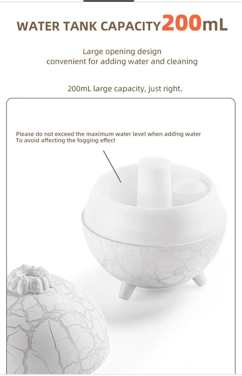 FLOJOY Asian 200ML 3D Fire Flame Planet Essential Oil fire Diffuser Humidifier works USB with 7 Cracked Colour changing Led Light Cool Mist Mini Portable Diffuser for Home Office Bedroom Spa Gyms - Image 3