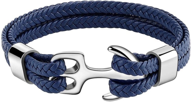 Excefore Unisex Handmade Multilayer Vintage Anchor Cuff Bracelet for Stylish Accessory - Image 1