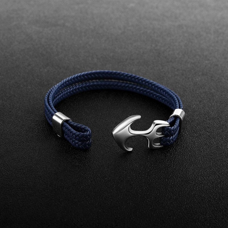 Excefore Unisex Handmade Multilayer Vintage Anchor Cuff Bracelet for Stylish Accessory - Image 3