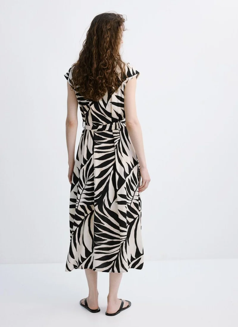 مانجو Printed Shirt Dress
