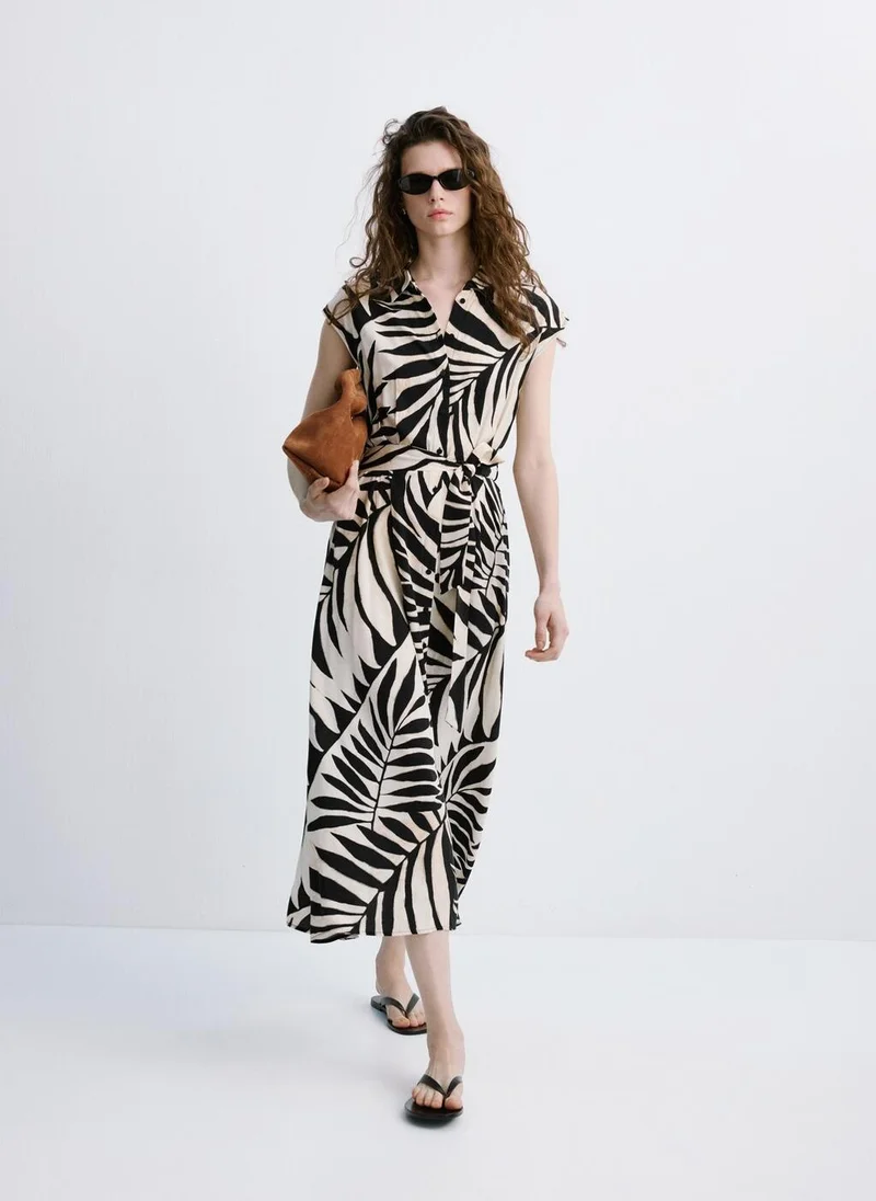 مانجو Printed Shirt Dress