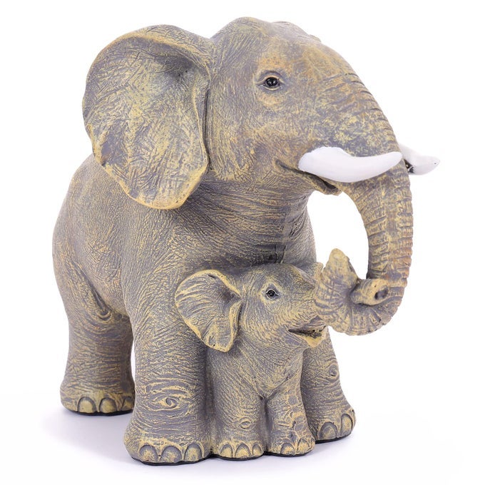 CUTE ELEPHANT FIGURINES HOME DCOR GOOD LUCK ELEPHANT WITH THE BABY ELEPHANT STATUE DCOR FOR SHELF GOOD GIFTS FOR WOMEN DECORATION FOR LIVING ROOM BEDROOM OFFICE