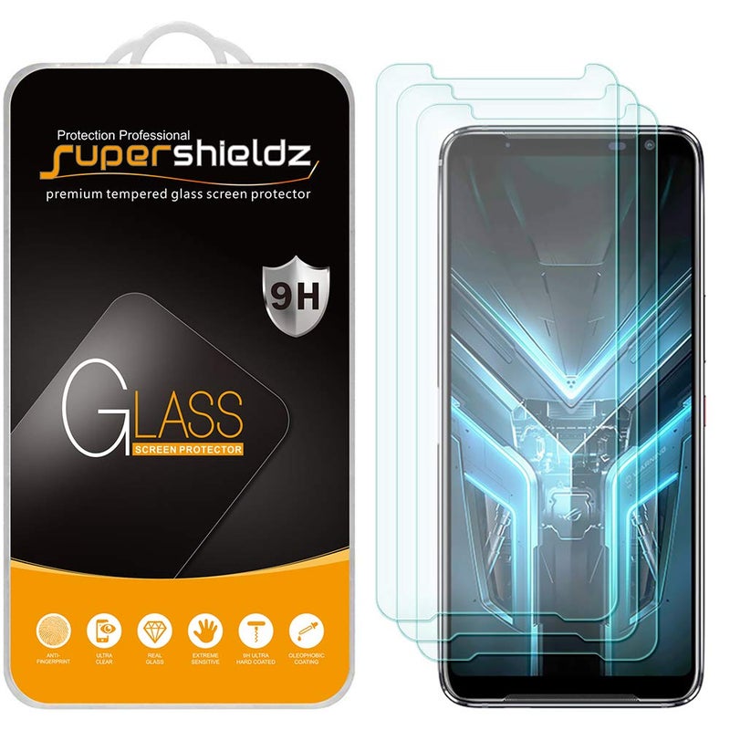 Supershieldz (3 Pack) Designed for Asus (ROG Phone 3) Tempered Glass Screen Protector, Anti Scratch, Bubble Free - Image 1
