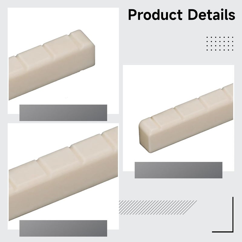 Classical Acoustic Guitar Bridge Saddle And Nut Set, Ox Bone Material For Optimal String Adjustment, Replacement Parts For Musicians - Image 5