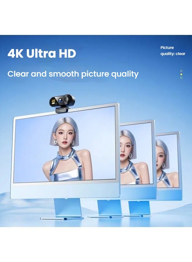 4K عالية الوضوح على الانترنت الطبقة مؤتمر فيديو كاميرا ويب 8 مليون بكسل بث مباشر كاميرا USB الكمبيوتر - Image 3