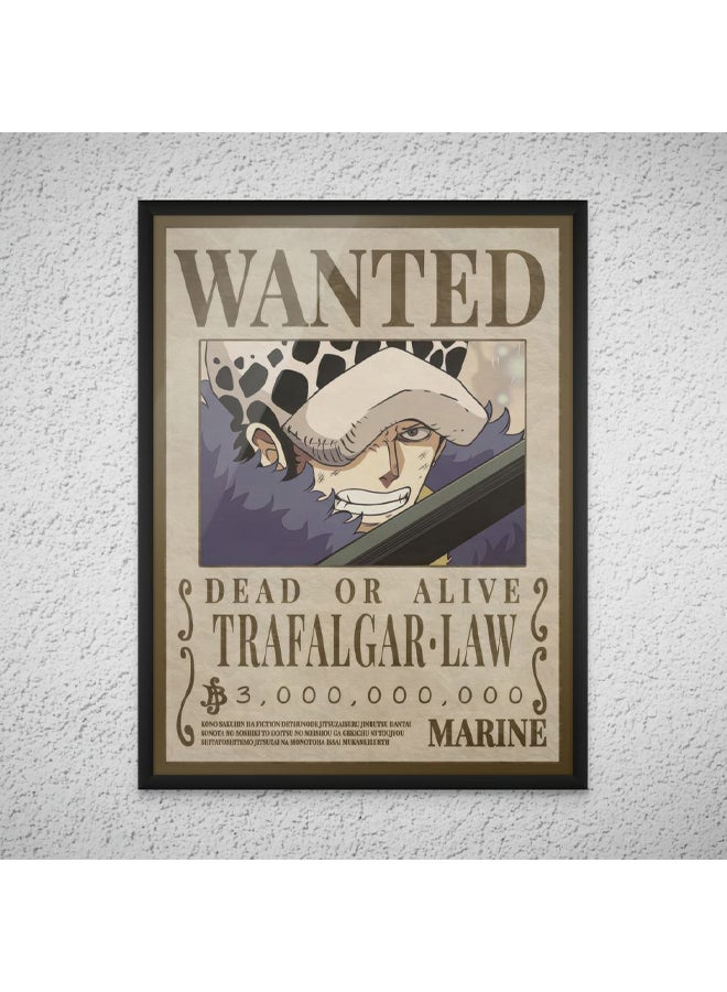 آرت دیکور  ديكور فني مؤطر فني جميل قطعة واحدة مطلوب لوحة فنية جدارية عمل فني لـ Trafalgar Law طباعة بورتريه أنمي ديكور حائط لغرفة النوم غرفة الأولاد غرفة المعيشة غرفة المكتب غرفة الألعاب - Image 1