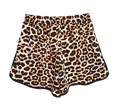 Kafeimali Women's Fashion Summer Leopard Beach Shorts Casual Short Pants (L) - Image 4
