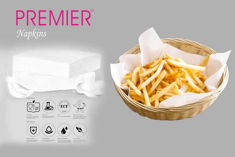 Premier مناديل فن سيرف 50 سحب (عبوة من 3)، مناديل طاولة ناعمة وامتصاصية 2 طبقة، 150 سحب (300 ورقة) | مناديل ورقية قابلة للتخلص للاستخدام اليومي في التجمعات، الحفلات، المنزل، المكاتب - Image 4