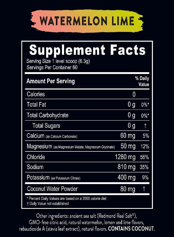 REDMOND Re-Lyte Hydration Electrolyte Powder Mix (Watermelon Lime) - Image 3