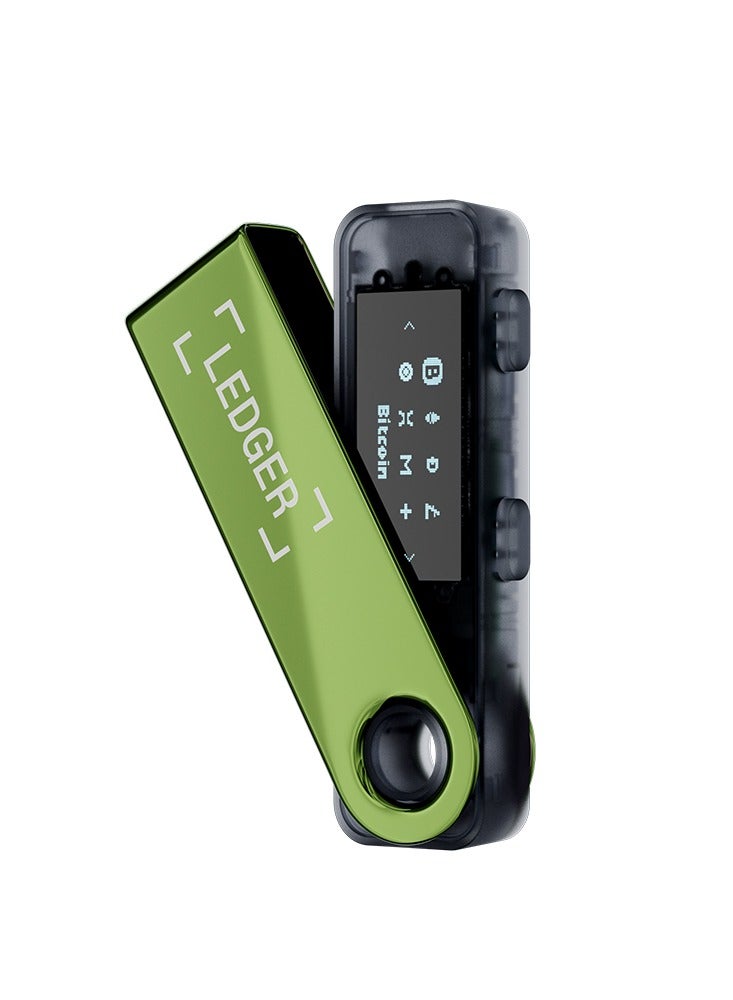 Ledger Nano S Plus Hardware Wallet | Safest Crypto & NFT Cold Storage, OLED Screen, Type-C Connectivity, 5000+ Coins Supported, for Android, MacOS & Windows - Oxidate Green