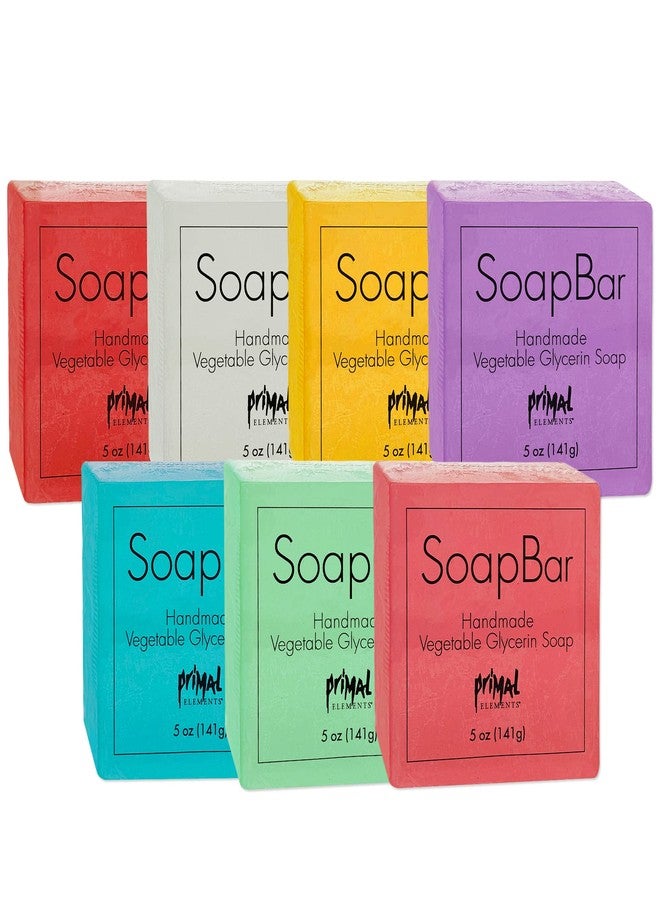 Primal Elements Vegetable Glycerin Scented Soap Bars, Great for Face and Body, Unisex Men and Women, Travel Size, Variety Pack, Homemade - 5 Ounce (Pack of 7) - Image 1