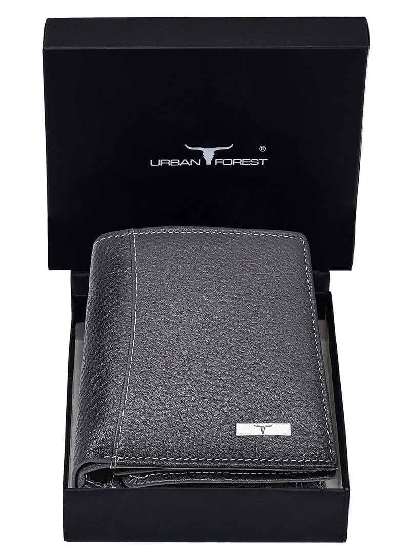 URBANFOREST URBAN FOREST Men's Leather Wallet (UBF130GRY1018, Grey) - Image 1