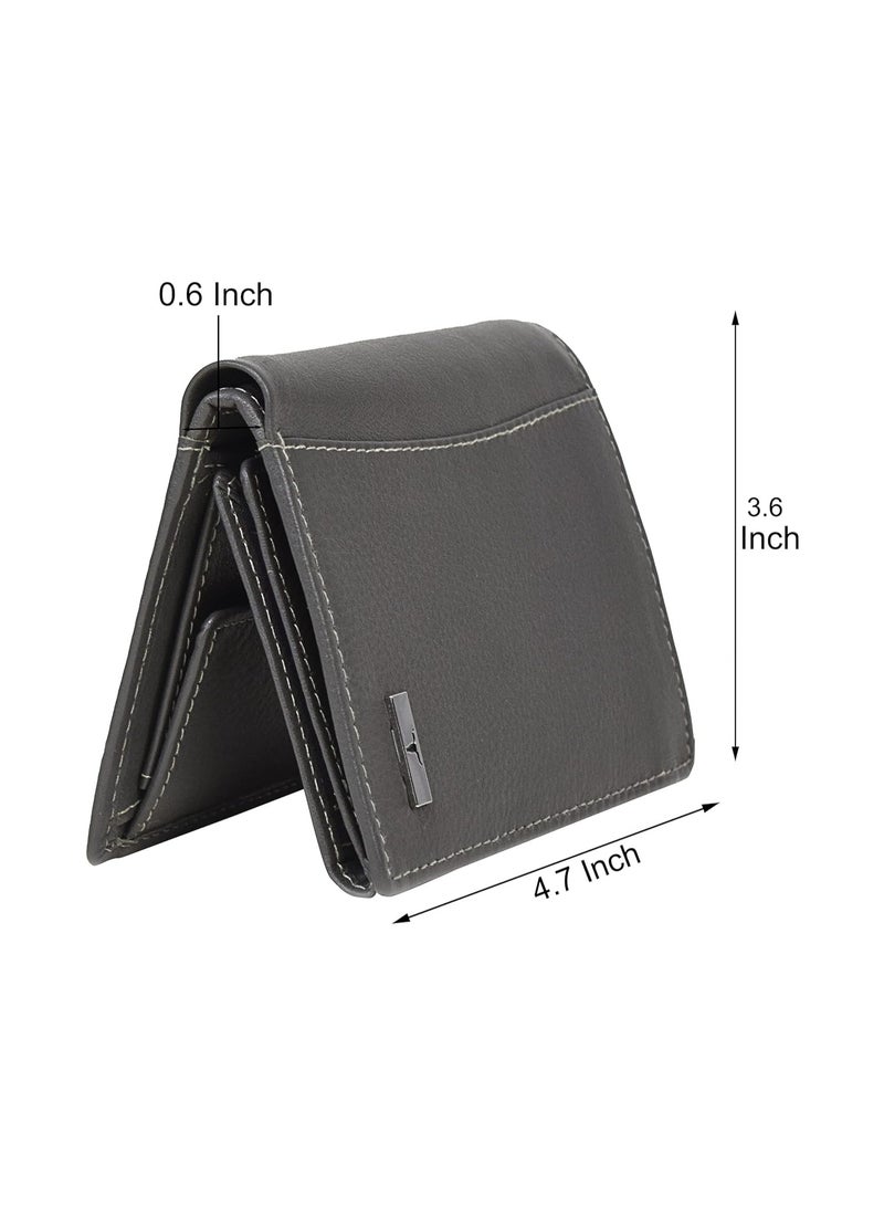 URBANFOREST URBAN FOREST Men's Leather Wallet (UBF130GRY1018, Grey) - Image 3