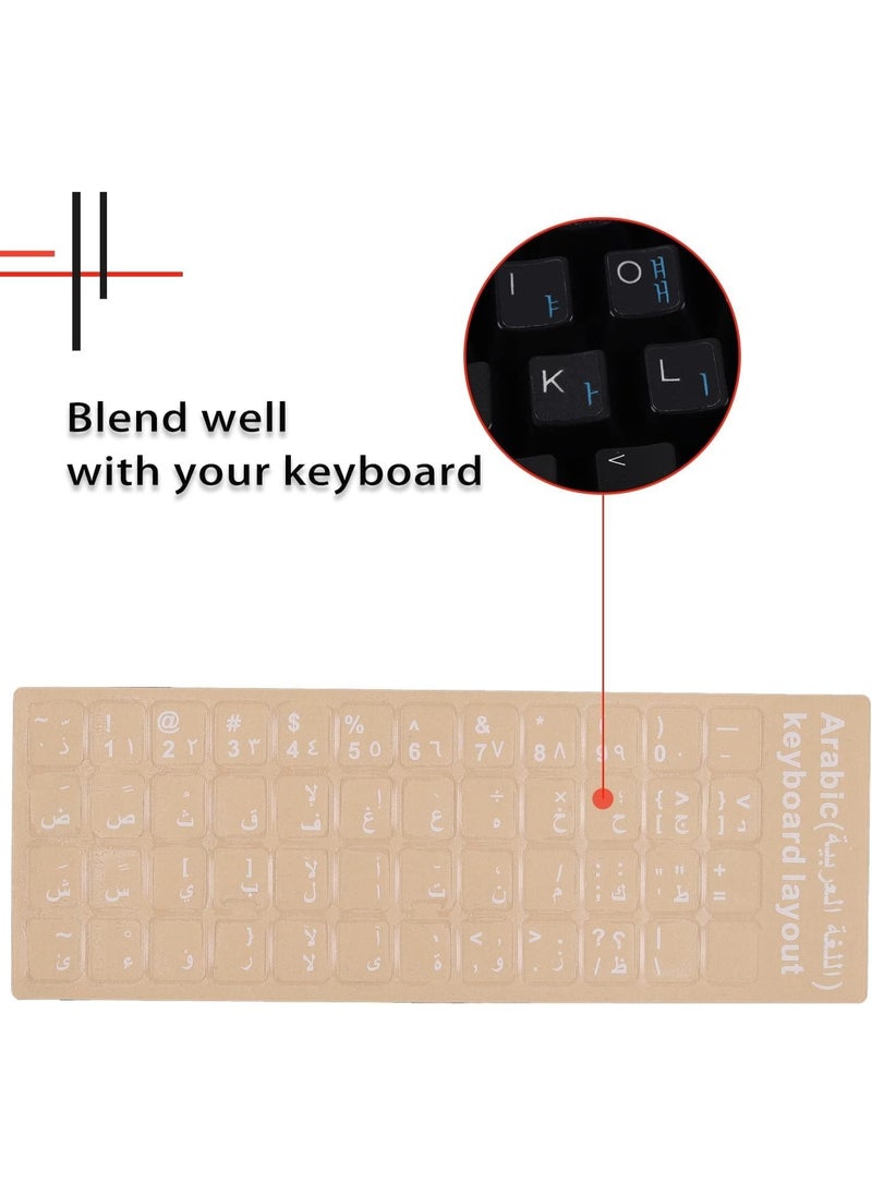 Generic - 1pc Arabic Transparent Keyboard Sticker Arabic Language Sticker for Desktop Computer Arabic Letters Design Keys Only with Transparent Background 1pc White 1 - Image 1